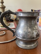 VICTORIA &WILLIAM IV STAMPED PEWTER POT-BELLLIED PINT TANKARD 1826 200 Years Old