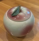 Vintage 1950's McCoy Pottery blushing Apple Cookie Jar Rustic, cottage MCM