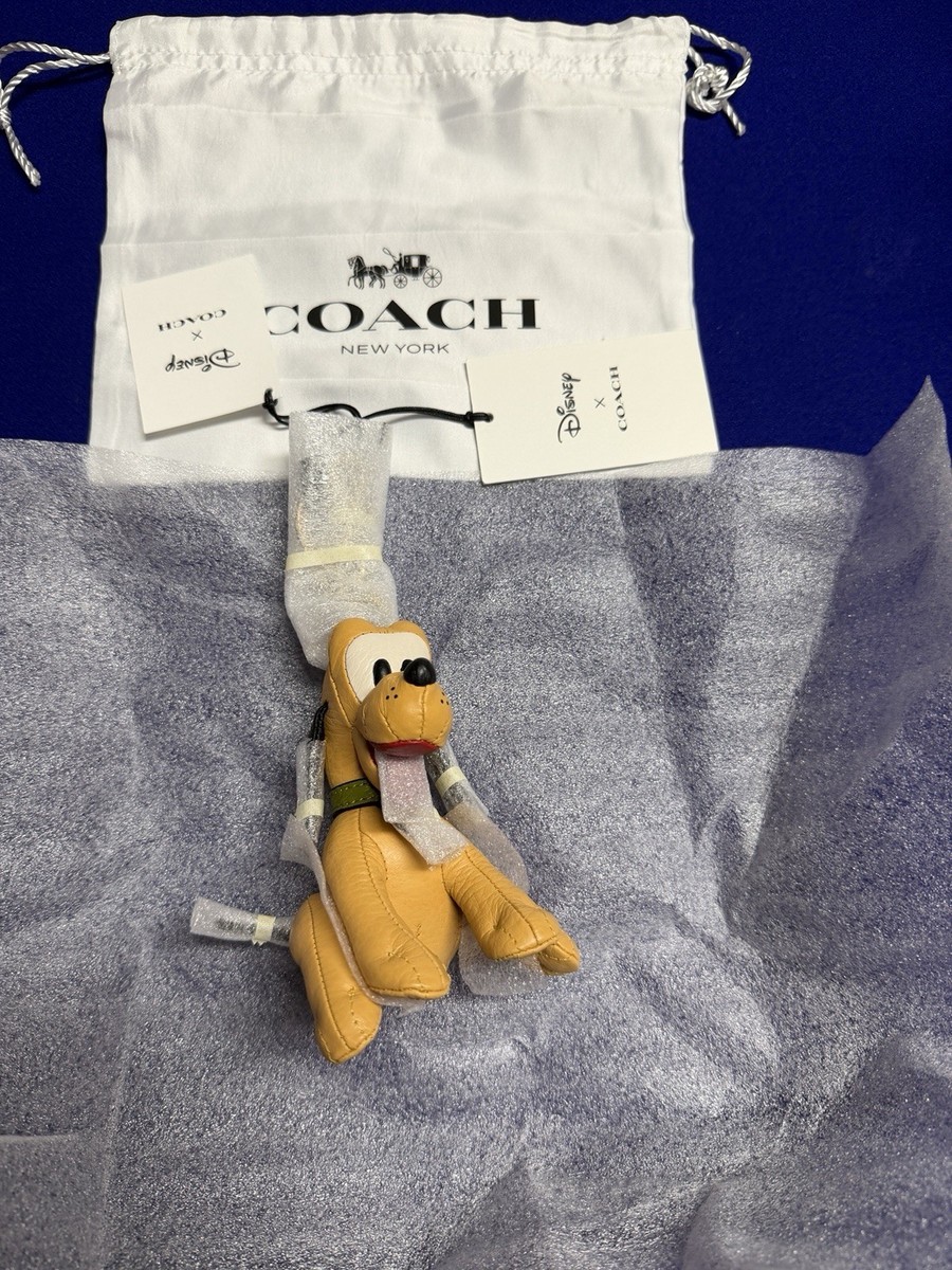 Coach Exclusive x Disney Pluto Leather Plush Bag Charm Keychain