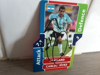 CARLOS TEVEZ ARGENTINA Hand Signed World Cup 2006 Attax Football trading card