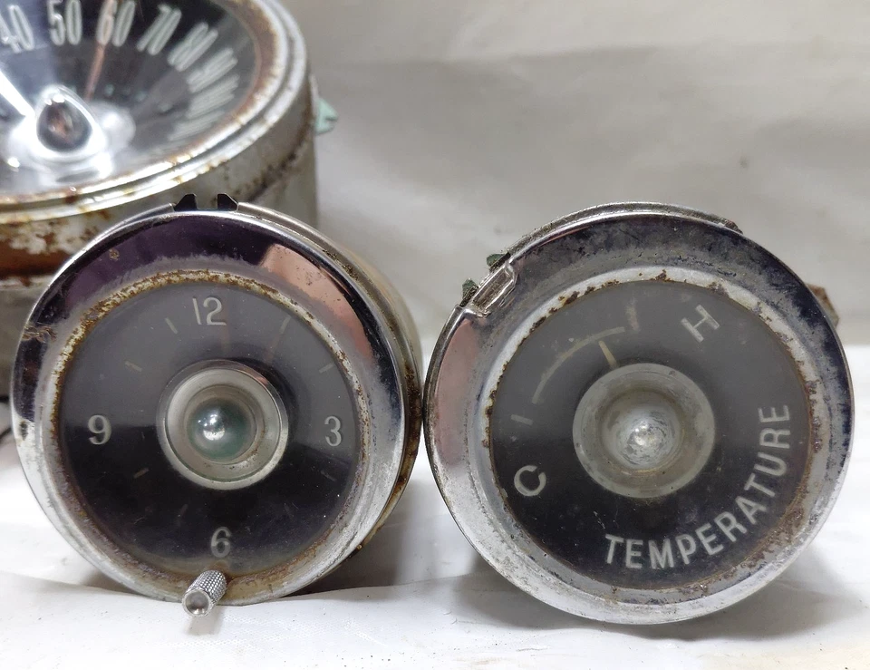 59-60 雪佛兰 Impala 原始设备制造商仪表组速度计燃油温度油时钟未经测试 — 第 2/4 张图片