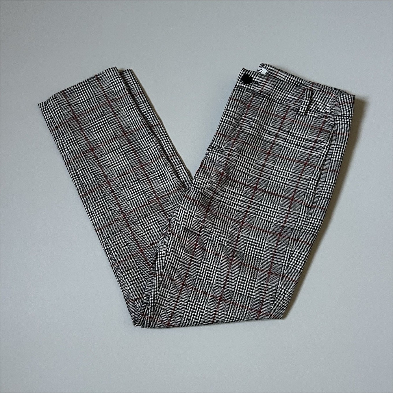 Liu Jo Pantaloni Donna 38 Regular a quadri nero bianco rosso con tasche