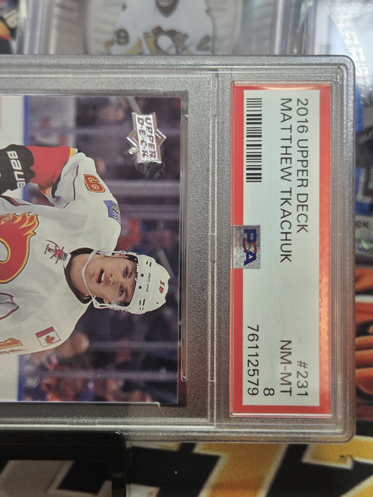 Matthew Tkachuk Young Guns RC 2016-17 Upper Deck PSA 8 (No Offers) view 3