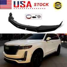 Front Bumper Splitter Lip Gloss Black V Style For 2021-2025 Cadillac Escalade US