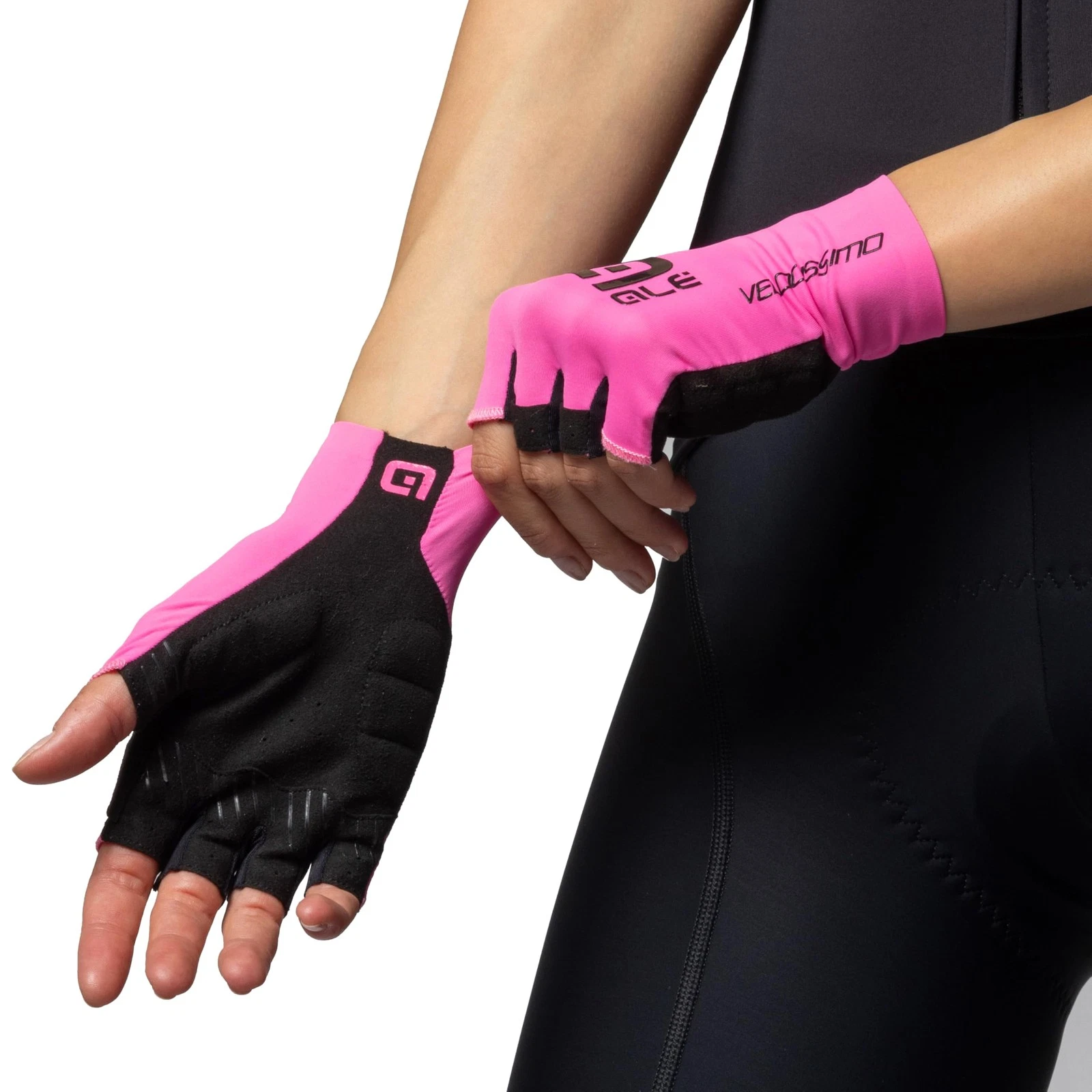 Alé Cycling Unisex Velocissimo Crono Summer Gloves Fluo Pink/Black L