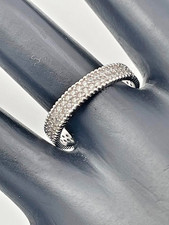 925 STERLING SILVER MICROPAVE CZ 4.2MM ETERNITY BAND RING SIZE 9 WEDDING 101