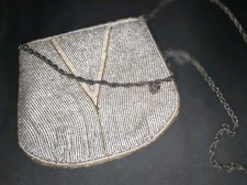 Gold and Silver Beaded Evening Handbag Purse