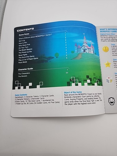 Monopoly Gamer 2017 Replacement Parts - GAME GUIDE / INSTRUCTIONS Mario Luigi - Picture 3 of 4