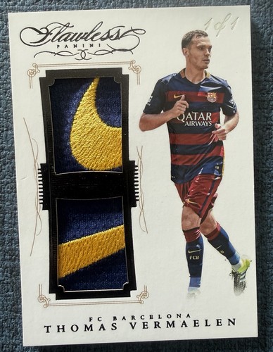 2015-16 Panini Flawless Soccer Thomas Vermaelen Nike Patch 1/1 One If One Barca