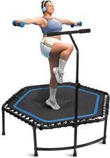 Serenelife 40"/50" Mini Trampoline for Adults - 450/550LBS Fitness Trampoline wi