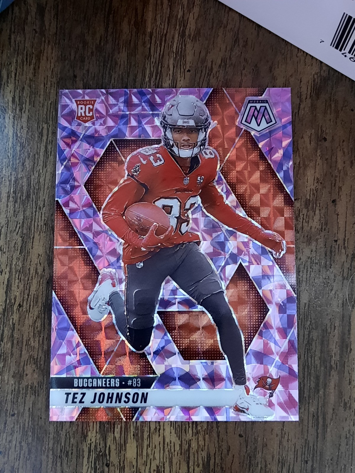 Tez Johnson RC 2025 Panini Mosaic Reactive Purple Rookie Card- #316 Buccaneers