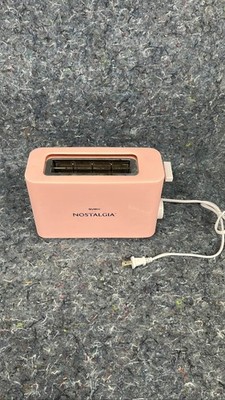 Nostalgia MyMini Single Slice Toaster Pink Wide Slot Compact 500W