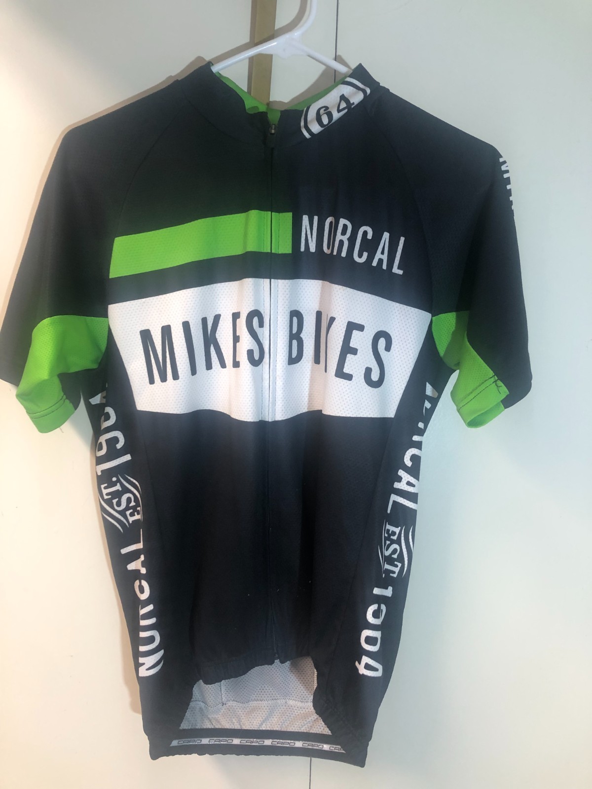 Norcal Full Zip Cycling Jersey Mens Size Large Short Sleeve