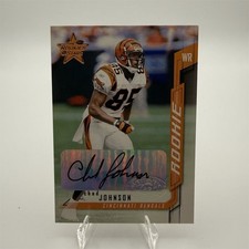 2001 Leaf Rookies & Stars Chad Johnson Autograph Rookie Card #250 Bengals. rookie card picture