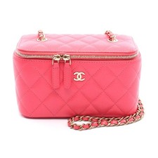 Chanel Caviar Skin Vanity Shoulder Bag Women Pink One Size