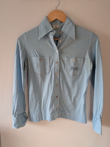 Celine, Vintage Céline Cotton Shirt Icy Blue