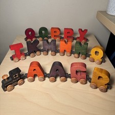 Name Trains Maple Landmark Magnetic Woodcraft Letters Lot of 16 Colorful Pieces