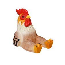 Wood Rooster Stand Cute Decoration Stand for