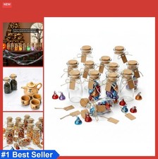 Small Glass Jars with Cork Lids Set of 12 Mini Bottles 3.4 oz for Halloween