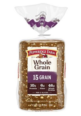   New Pepperidge Farm Whole 15 Grain Healthy Protein Fiber Bread 24oz