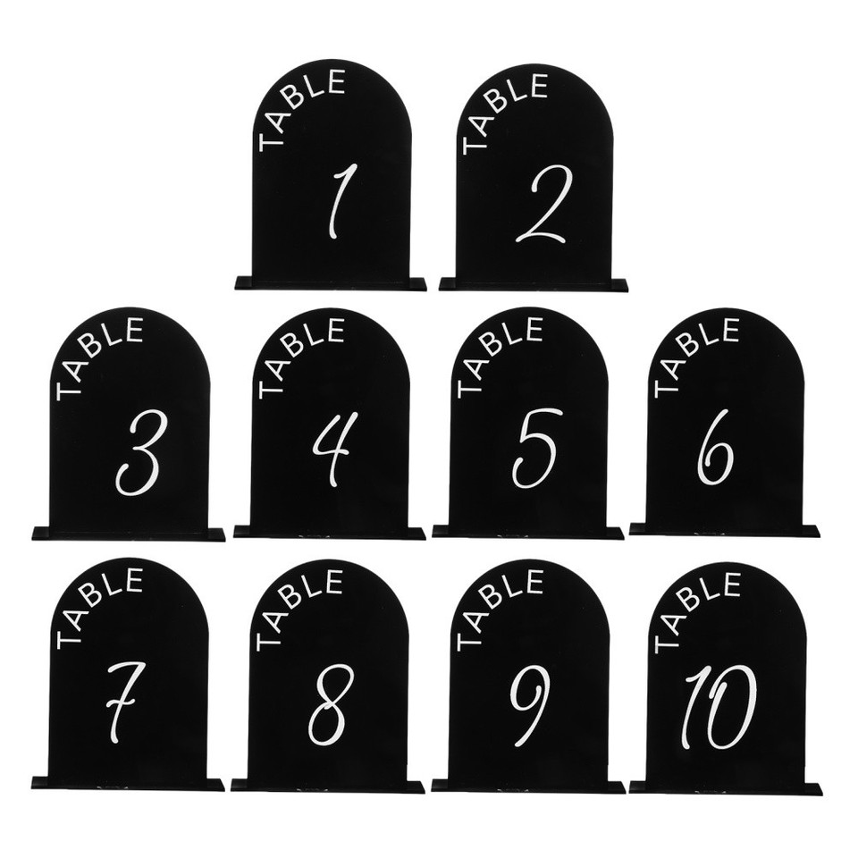 10Pcs Self Standing Black Acrylic Table Signs for Wedding Reception ...
