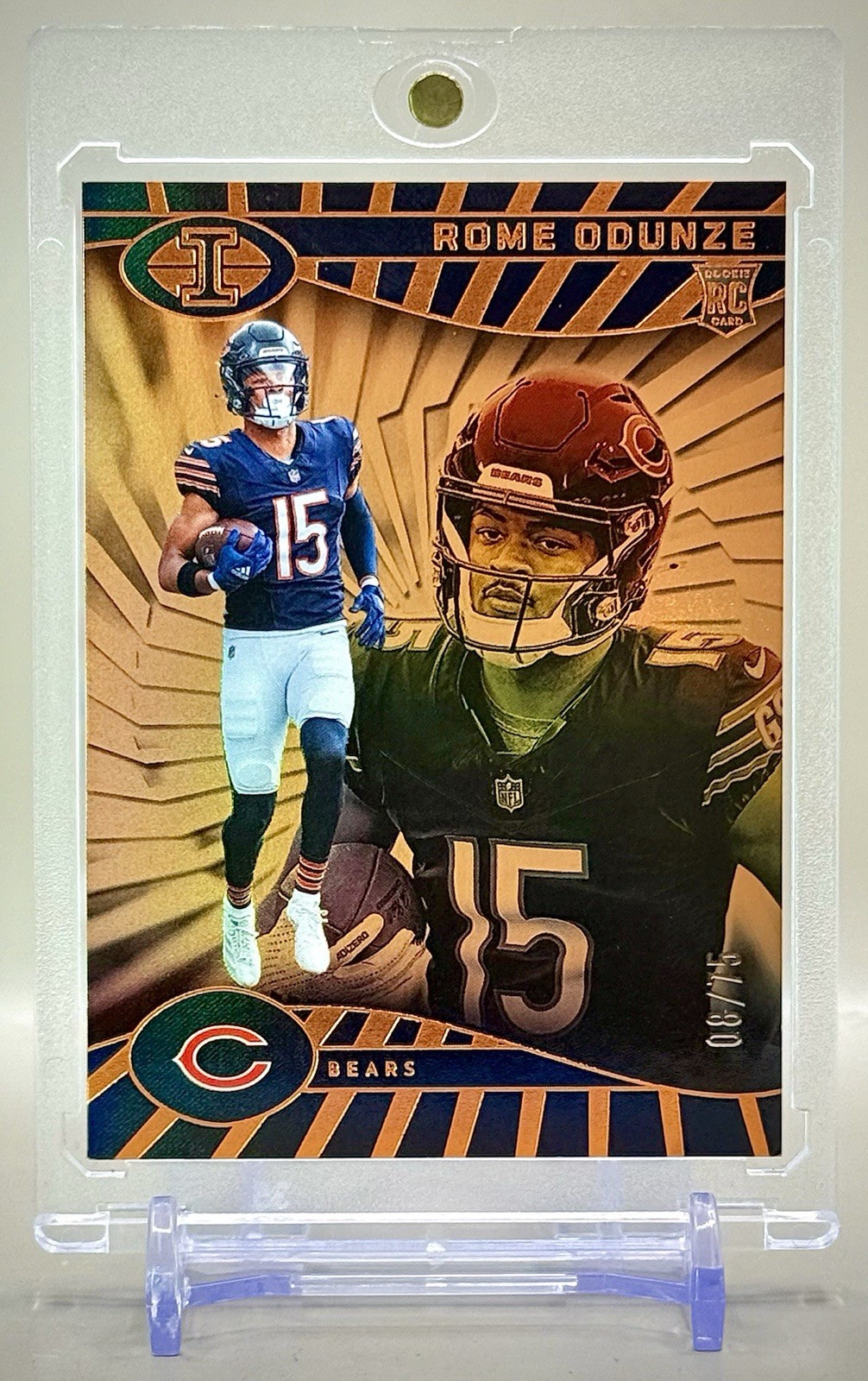 Rome Odunze 2024 Panini Illusions #14 Bronze Trophy Collection Rookie RC #/75 SP