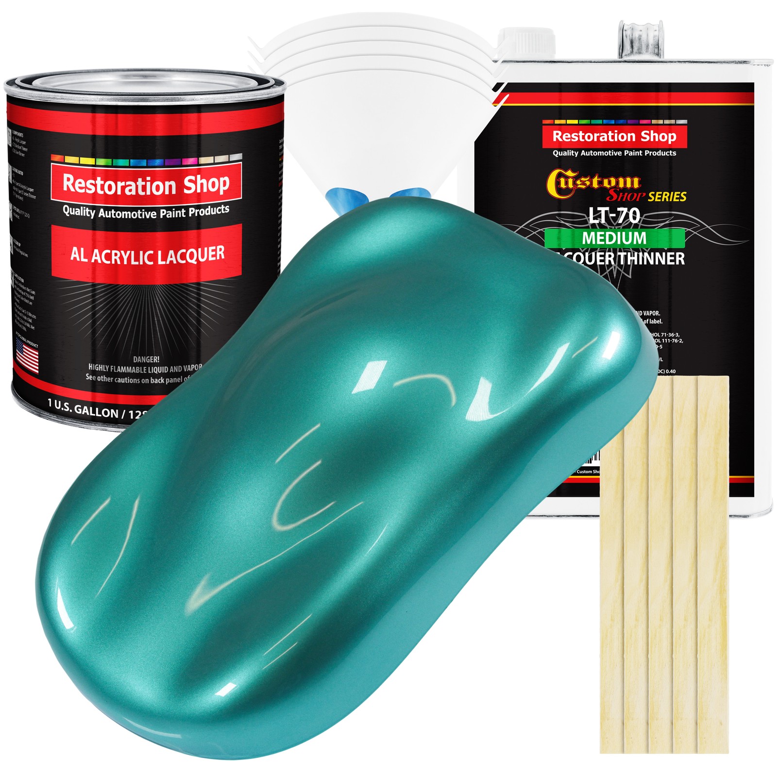 Gulfstream Aqua Metallic Acrylic Lacquer Gallon Auto Paint Kit, Medium Thinner