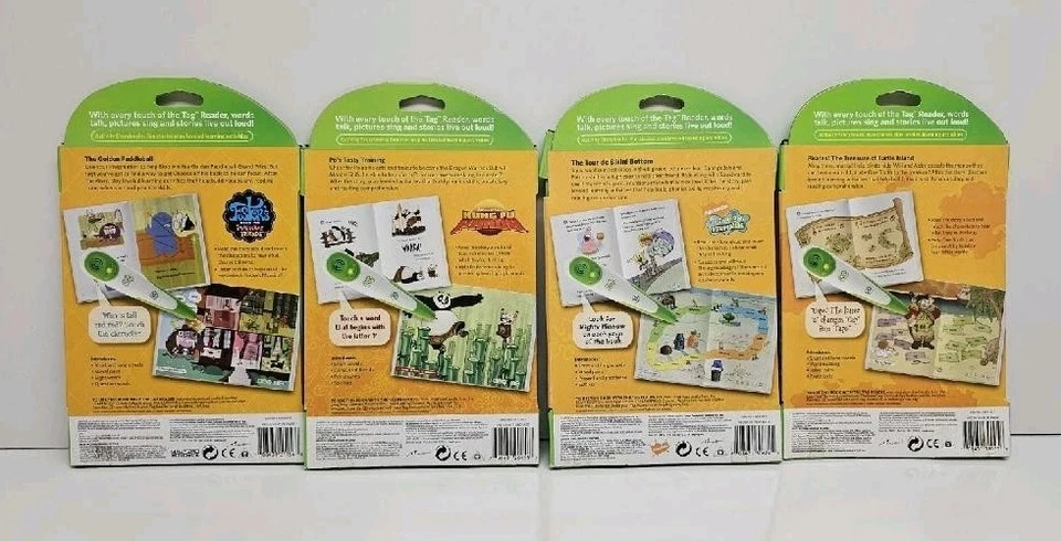 Leap Frog Tag Storybooks Lot of 4 Foster's Kung Fu Panda Spongebob Pirates New - Image 2 of 3
