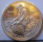 1987 "The American Prospector" 1oz .999 Fine Silver Round, Engelhard Round