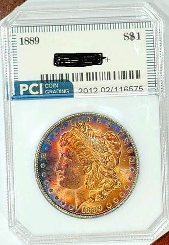 1889-P Rare Date Gem BU +  Attractive Target Toned Rainbow  Superb PQ Coin