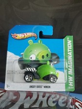 Hot Wheels 2012 Imagination Angry Birds Minion in Green 5 Spokes - Short Card