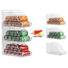 3-Pack Soda Can Organizer for Pantry, Stackable Can Storage Organizer Pantry,...