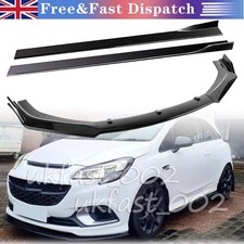 For Vauxhall Corsa 2000-2020 Car Front Bumper Lip Splitter Spoiler+Side Skirts #
