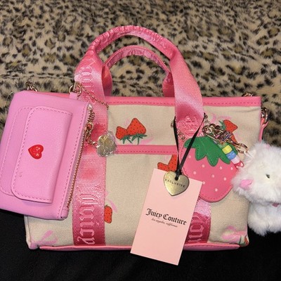 NWT Juicy Couture Strawberry Festival Mini Bag Sandstone Multi