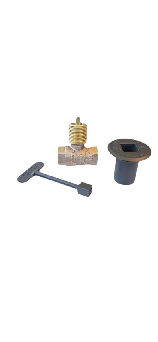 10 Valvole Gas HearthMaster A Chiave Dritta Con Chiave PF-954 – Metallo Argento/ottone