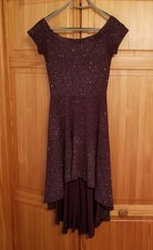 WINDSOR Womens Size Small Purple High Low Glitter Homecoming Formal Dress