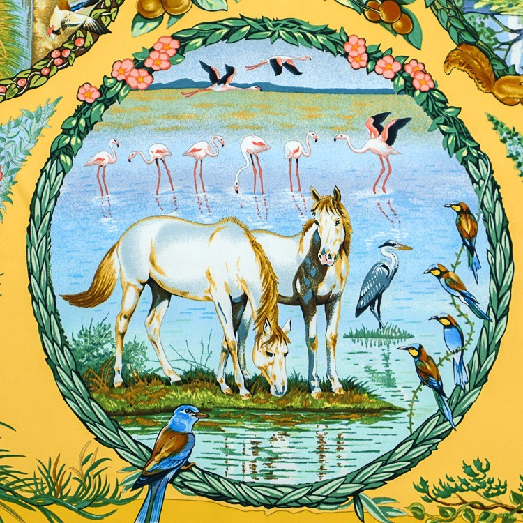 Hermes Carre90 Large Scarf LES QUATRE SAISONS Four Seasons 100