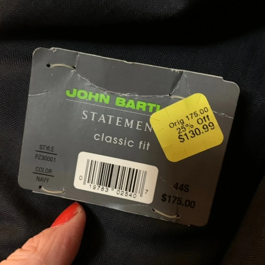 Casaco esportivo John Bartlett Statements masculino ajuste clássico azul marinho blazer 44S NOVO Preppy - Imagem 4 de 4