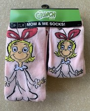 The Grinch Christmas Socks Mom  Me Women  s Girls Size 9-11  7-9 Cindy Lou 4 Pr