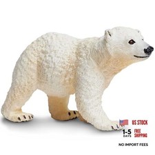 Polar Bear Cub Figurine - Detailed 2.75" Plastic Model Figure - Fun