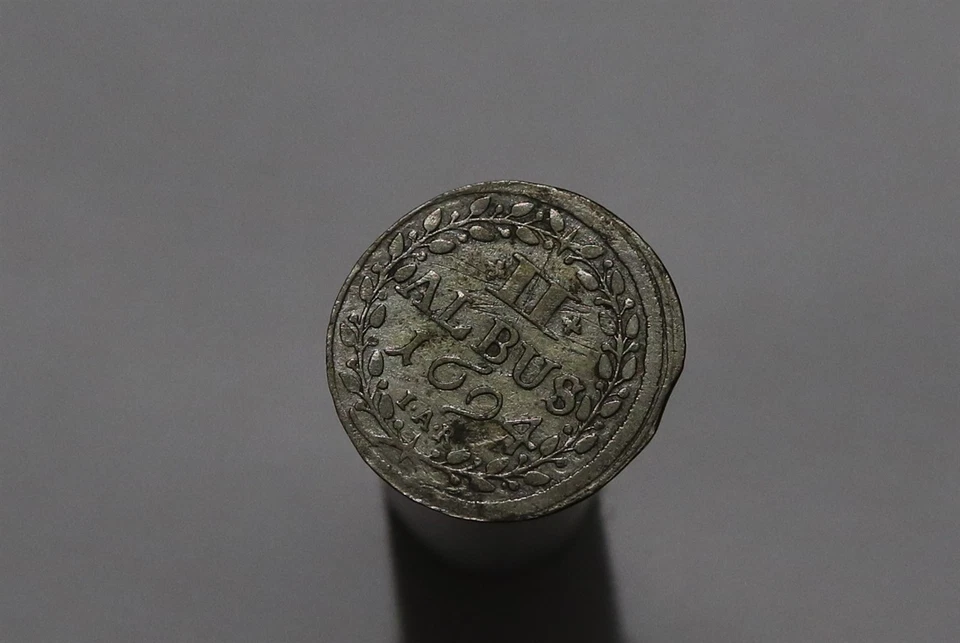 🧭 🇩🇪 GERMANY HESSE-DARMSTADT 2 ALBUS 1694 SILVER SHARP DETAILS B86 HH39 - Image 3 of 4