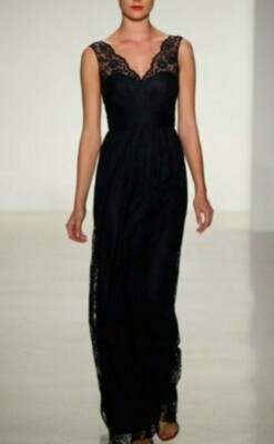 black empire waist bridesmaid dress V-Neck Empire Waist Bridesmaid Dresses with Bow Tie – FancyVestido main image 1