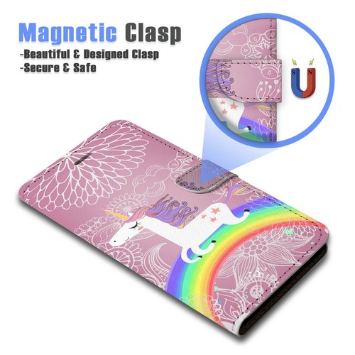 ( For Samsung S25 Ultra ) Wallet Flip Case Cover PH26382 Unicorn Rainbow - Picture 3 of 7