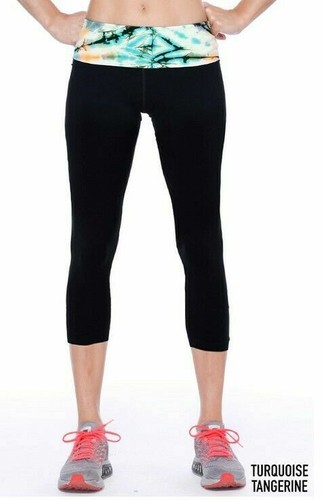 Womens Yoga Pants Twister Capri Tie Dye 