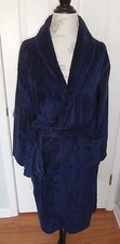 NWOT DARK BLUE PLUSH J.C. PENNEY WOMEN'S WRAP AROUND ROBE W/TIE SIZE 12 SM/MED