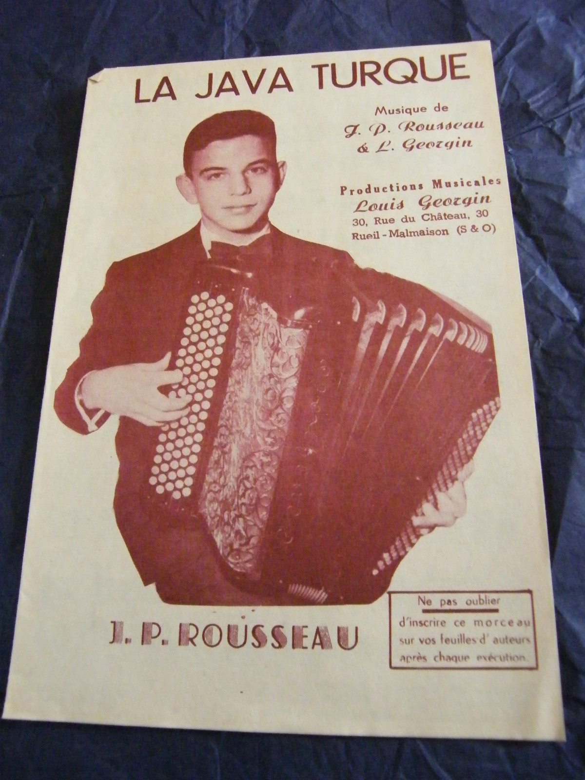 Turkish Java Partition J P Rousseau Music Sheet L Georgin