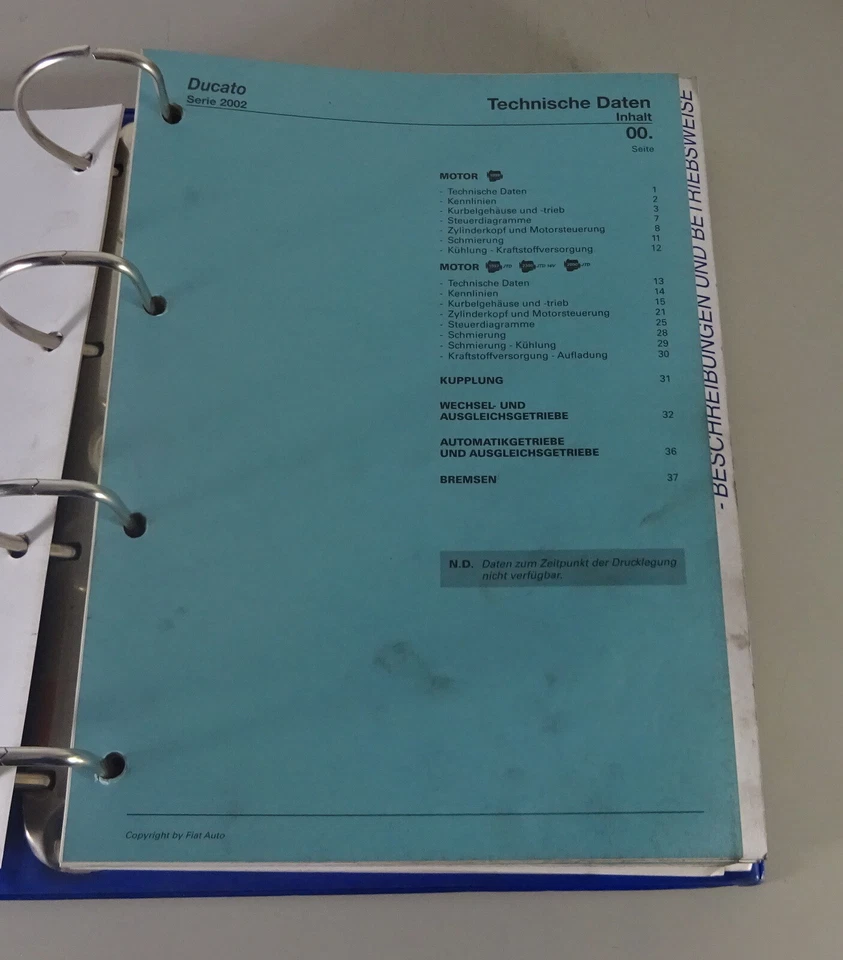 Manual De Taller Fiat Ducato II Serie 2002 - Tomo I Año 2002 - 2006 - Imagen 3 de 4