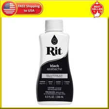 Rit Dye 88150 All Purpose Liquid Dye, Black, 8 Fl Oz (Pack of 1)