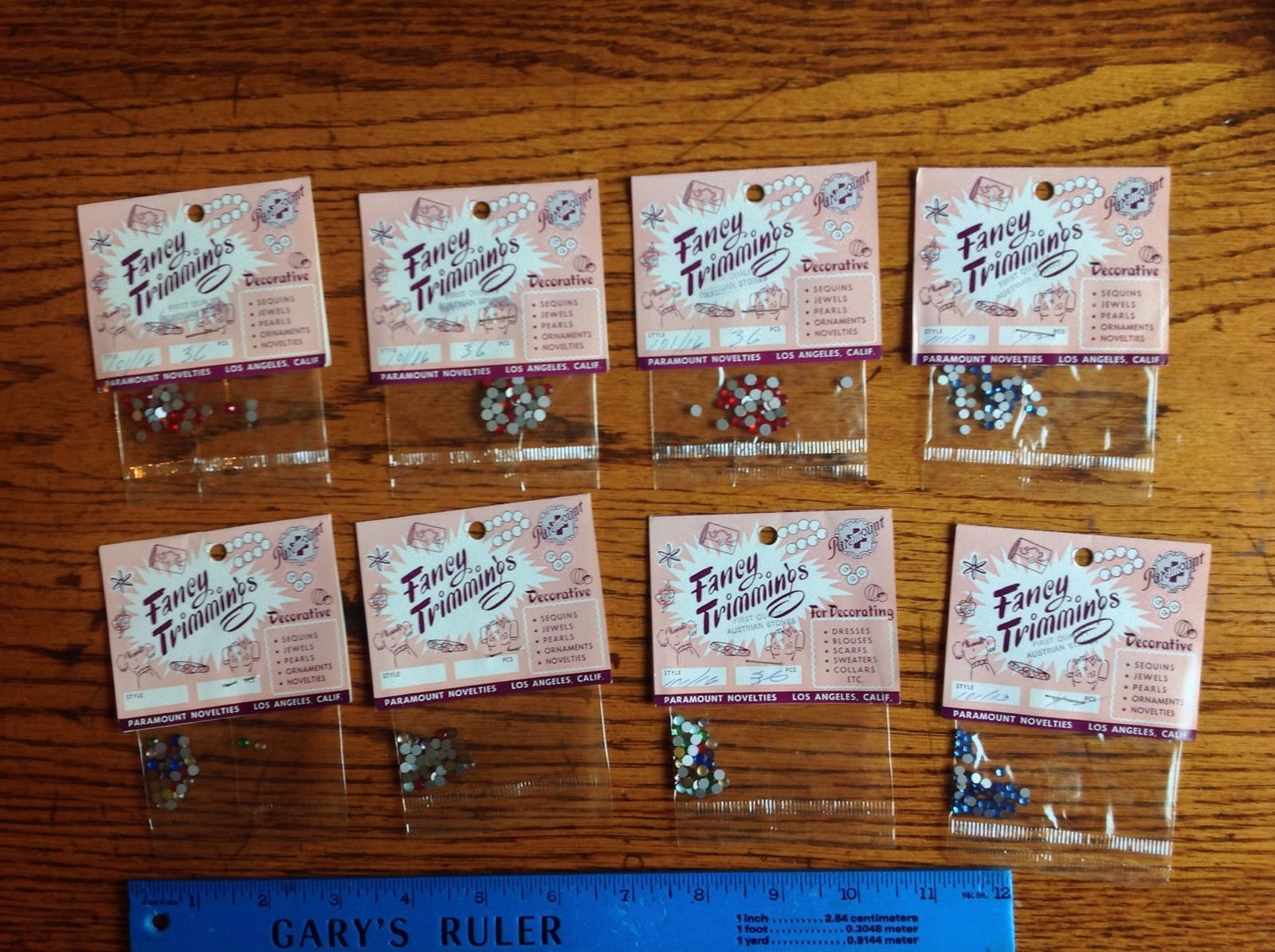 Vintage Paramount Novelties Packaged Rhinestones/Jewels. 25 Pkgs... eBay