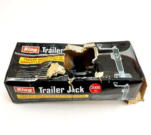 King Trailer Jack 2000 lbs Heavy Duty Lift 10" Height 16" In Open Damaged Box - Picture 2 of 11